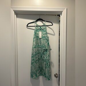 NWT Collective Concepts Green Patterned Halter Dress